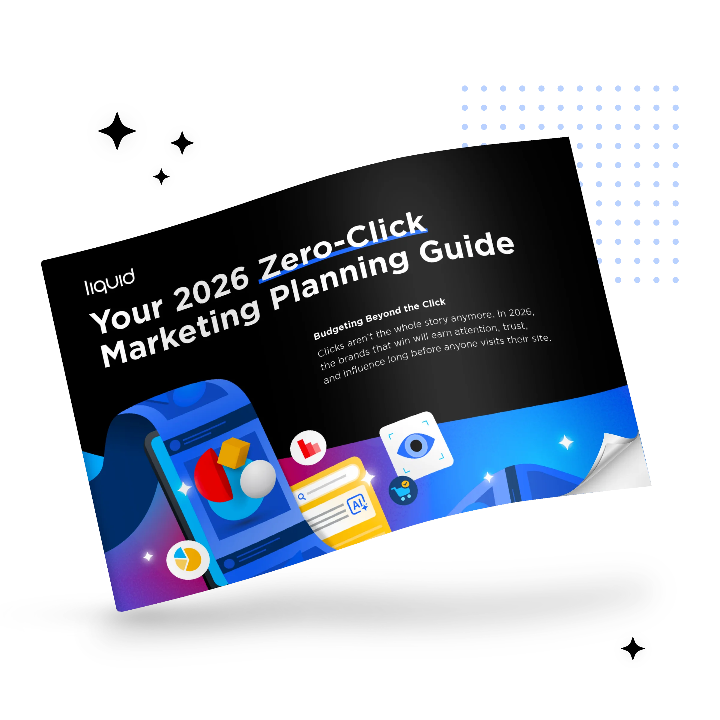 A 3D document with a shadow below it.